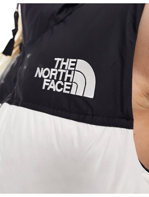 The North Face 1996 Retro Nuptse down puffer vest in white and black