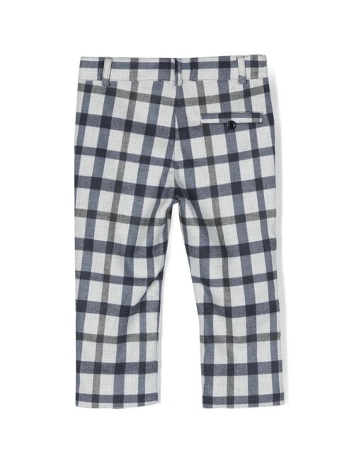 Patachou check-pattern slim-cut trousers