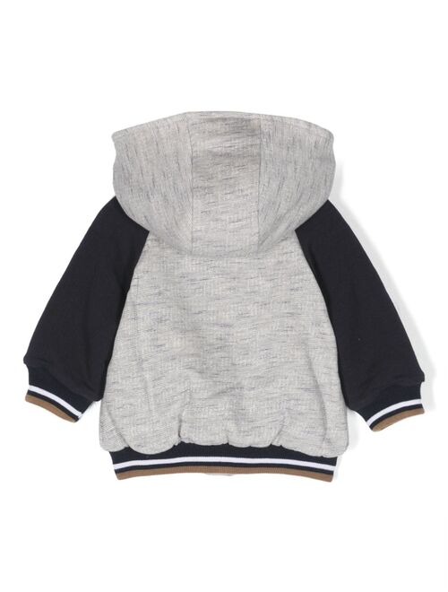 Patachou logo-patch hooded bomber jacket