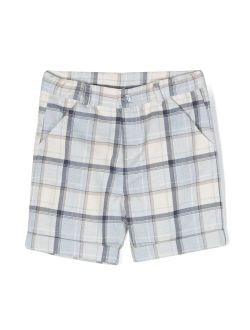check-pattern cotton shorts