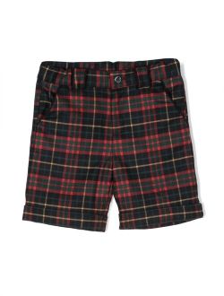 check-pattern turn-up shorts