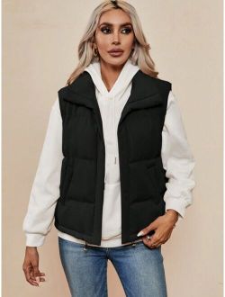 SHEIN LUNE Zip Up Puffer Vest Coat