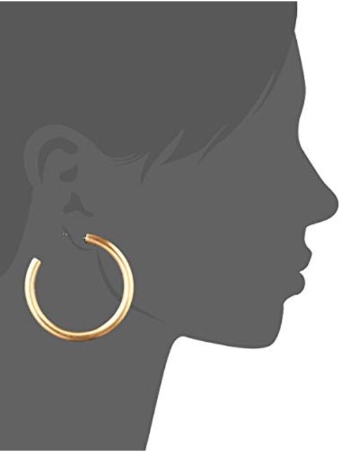 Lucky Brand Women's Gold Large Tubular Hoop Earrings, One Size