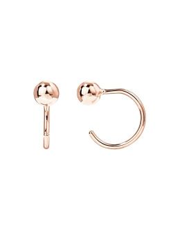 925 Sterling Silver Huggie Half Hoop Earrings | Hypoallergenic Minimalist Tiny Cartilage Earring