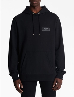 logo-patch cotton hoodie