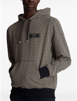 monogram-jacquard logo-appliqu hoodie