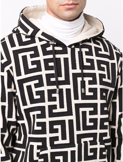 Balmain monogram-print hoodie