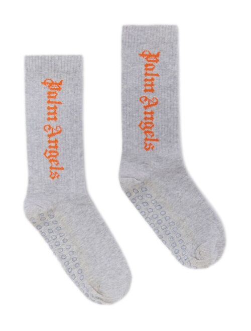 Palm Angels Kids ribbed logo-print socks