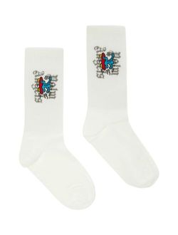Kids x Keith Haring skateboard-print socks