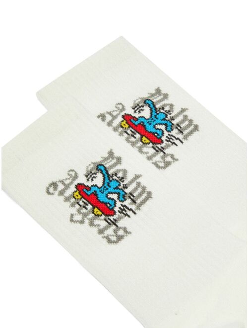 Palm Angels Kids x Keith Haring skateboard-print socks