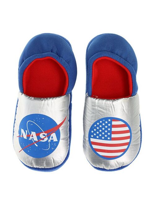 Licensed Character Boys 4-10 NASA Top, Bottoms & Slippers Pajama Set