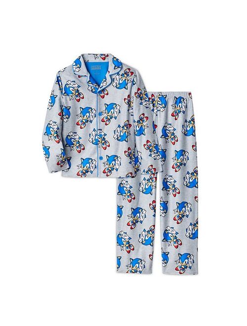 Licensed Character Boys 4-10 Sonic the Hedgehog Top & Bottoms Pajama Set