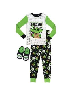 Licensed Character Boys 4-10 Lego Baby Yoda 2-Pc. Pajama & Slipper Set