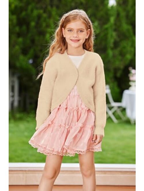 GRACE KARIN Girls Long Sleeve Bolero Shrug Cardigan Sweater Dress Cover Up 6-12Y