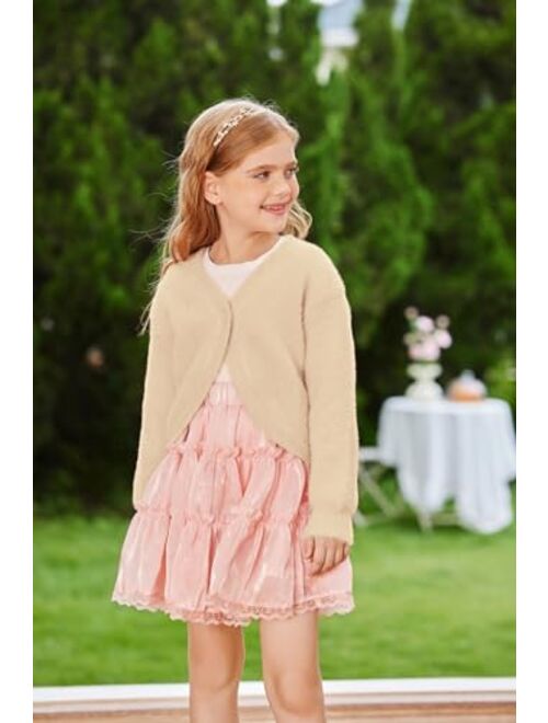 GRACE KARIN Girls Long Sleeve Bolero Shrug Cardigan Sweater Dress Cover Up 6-12Y