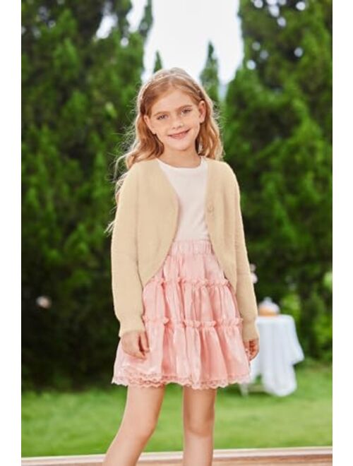 GRACE KARIN Girls Long Sleeve Bolero Shrug Cardigan Sweater Dress Cover Up 6-12Y
