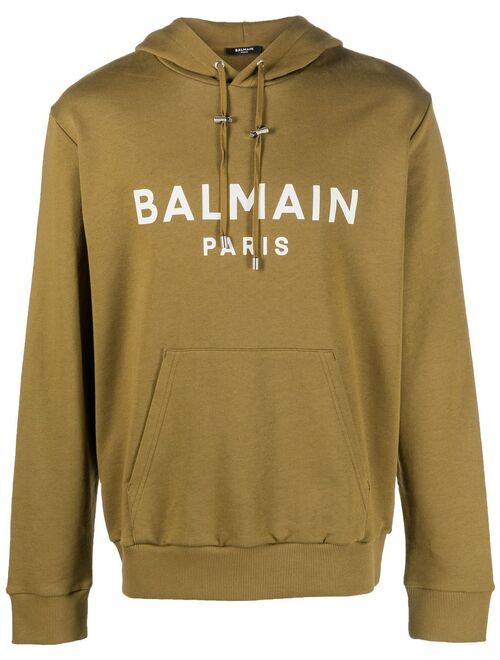 Balmain logo-print drawstring hoodie