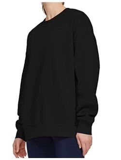 Womens' Fleece Crewneck Loose fit Soft Oversized Pullover Sweatshirt