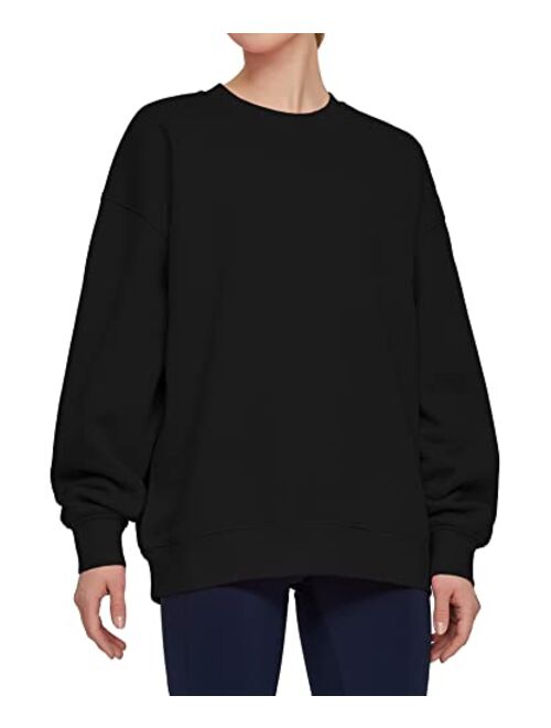 THE GYM PEOPLE Womens' Fleece Crewneck Loose fit Soft Oversized Pullover Sweatshirt
