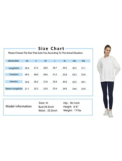 THE GYM PEOPLE Womens' Fleece Crewneck Loose fit Soft Oversized Pullover Sweatshirt