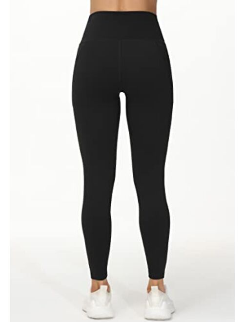 THE GYM PEOPLE Womens' V Cross Waist Workout Leggings with Tummy Control and Pockets