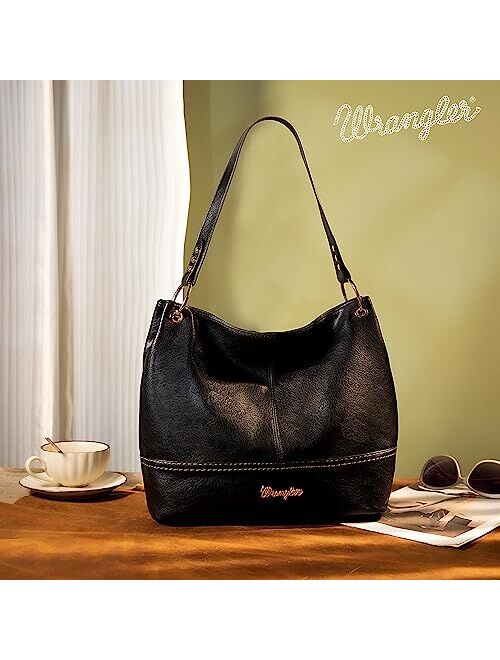 Montana West Wrangler Hobo Bags for Women Vegan Leather Top Handle Shoulder Purses and Handbags