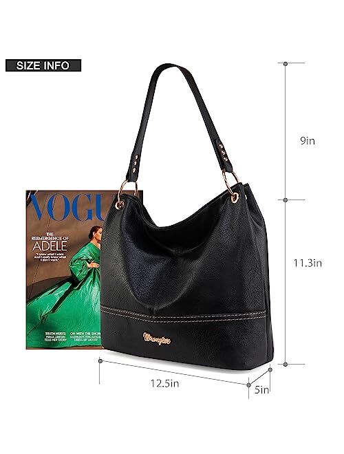 Montana West Wrangler Hobo Bags for Women Vegan Leather Top Handle Shoulder Purses and Handbags