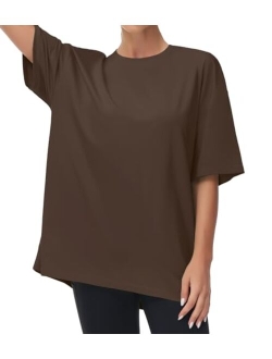 Women's Casual Oversized T-Shirts Summer Crewneck Short Sleeve Workout Basic Tee Tops