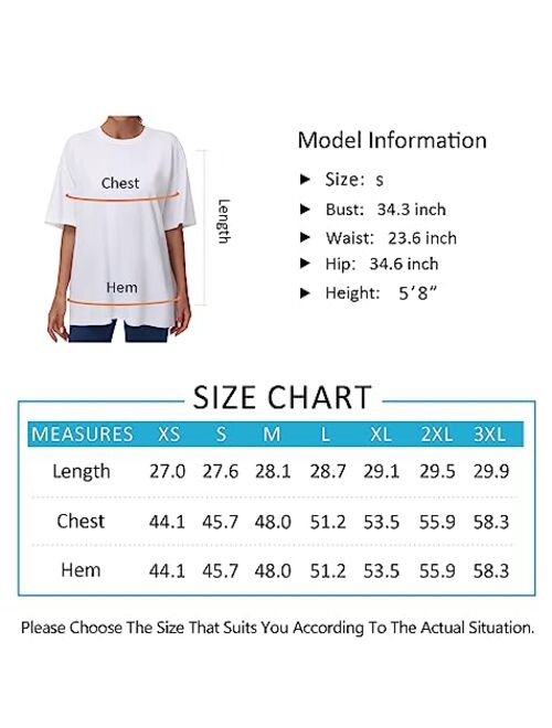 THE GYM PEOPLE Women's Casual Oversized T-Shirts Summer Crewneck Short Sleeve Workout Basic Tee Tops