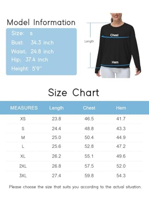 THE GYM PEOPLE Women's Long Sleeve Workout Shirts Back Loose Fit Running Tee Tops with Thumb Hole