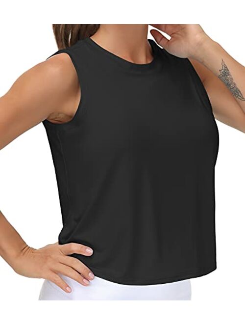 THE GYM PEOPLE Women's Workout Tops in Ice Silk Quick Dry Sleeveless