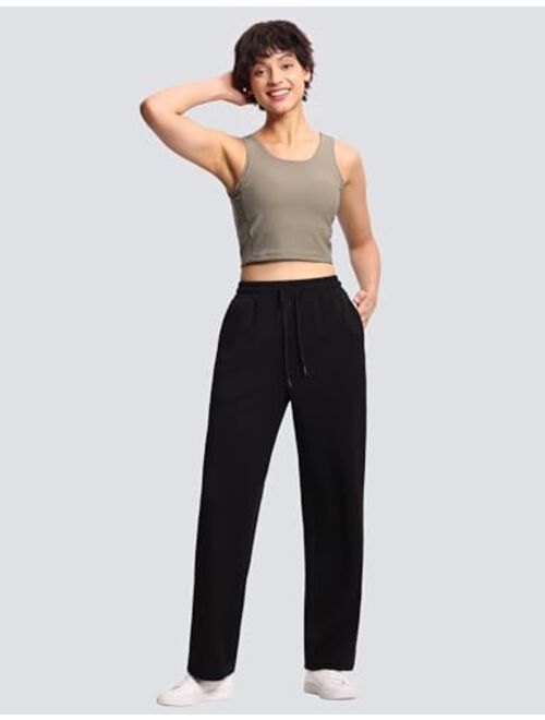 THE GYM PEOPLE Women's Straight Leg Sweatpants Elastic Waist Athletic Lounge Pants with Pockets Drawstring
