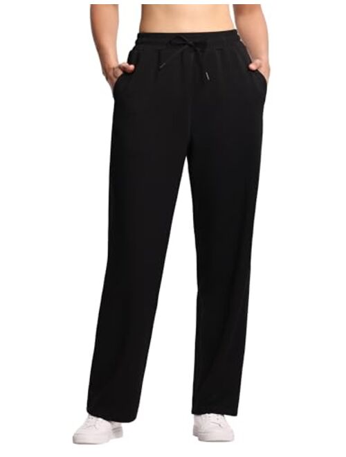 THE GYM PEOPLE Women's Straight Leg Sweatpants Elastic Waist Athletic Lounge Pants with Pockets Drawstring
