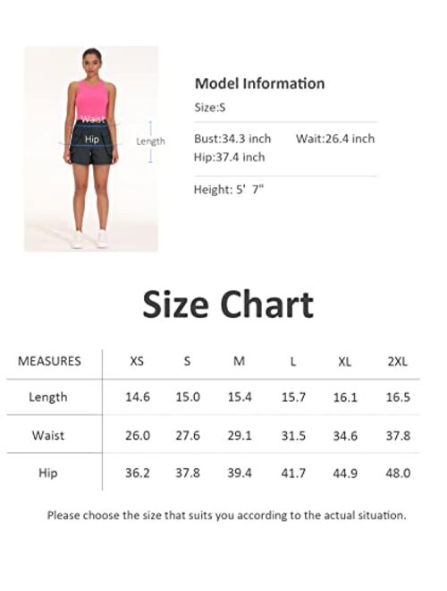 THE GYM PEOPLE Women's Hiking Cargo Shorts Elastic High Waist Summer Outdoor Workout Shorts with Pockets