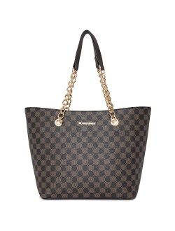 Handbags for Women Chain Shoulder Vegan Leather Tote Bag Top Handle Handbag