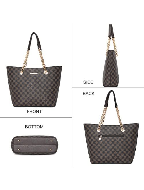 Montana West Handbags for Women Chain Shoulder Vegan Leather Tote Bag Top Handle Handbag