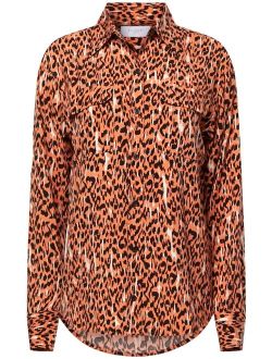 Equipment Slim Signature leopard-print silk shirt