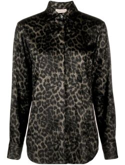 Blanca Vita leopard-print satin shirt