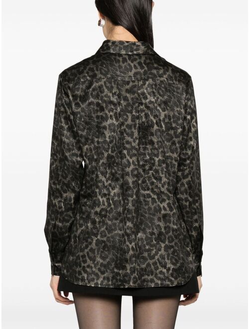 Blanca Vita leopard-print satin shirt