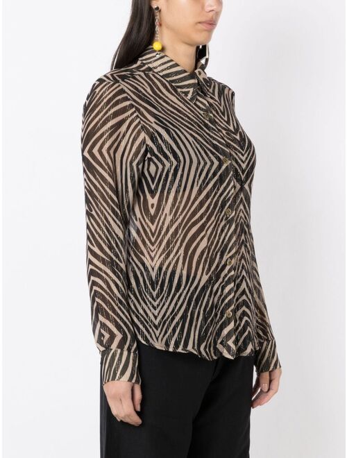 Amir Slama x Cesca Civita zebra-print silk shirt
