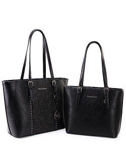 Women Handbags Set Tote Bag for Women Large and Medium Shoulder Bag Satchel Hobo 2pcs Purse Set