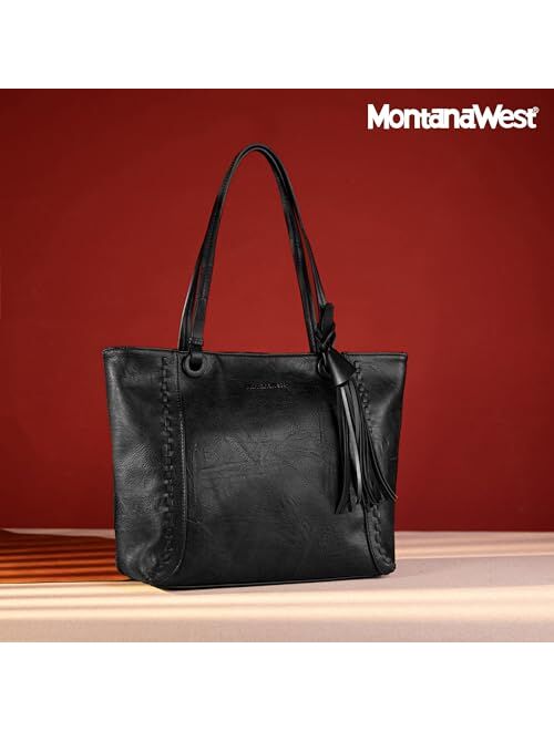 Montana West Tote Purses and Handbags for Women Large Shoulder Top Handle Bags with Zipper