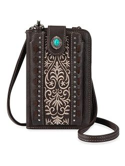 Western Style Small Crossbody Cell Phone Purses for Women Phone Bags Wallet with Coin Pocket
