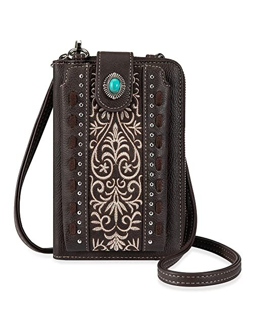 Montana West Western Style Small Crossbody Cell Phone Purses for Women Phone Bags Wallet with Coin Pocket