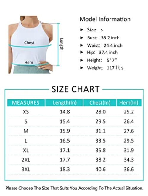 THE GYM PEOPLE Women's Cross Back Sports Bra Halter Neck Workout Crop Tank Tops with Removable Pads