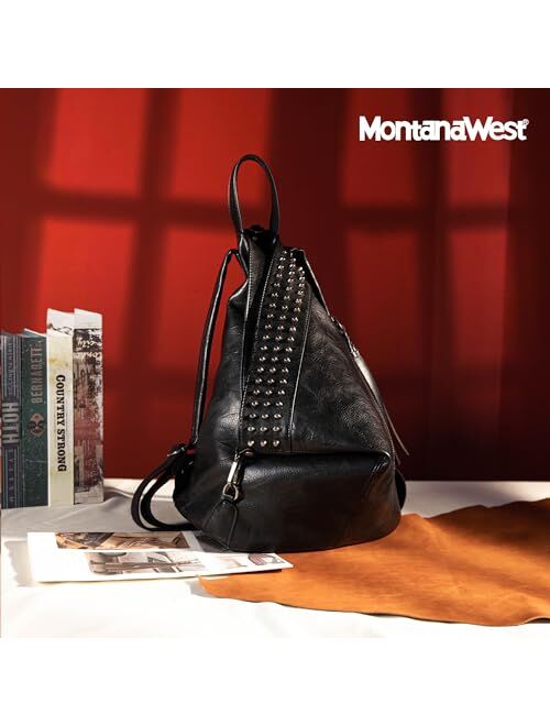 Montana West Backpack Purse for Women Soft Washed Leather Drawstring Casual Travel Backpacks