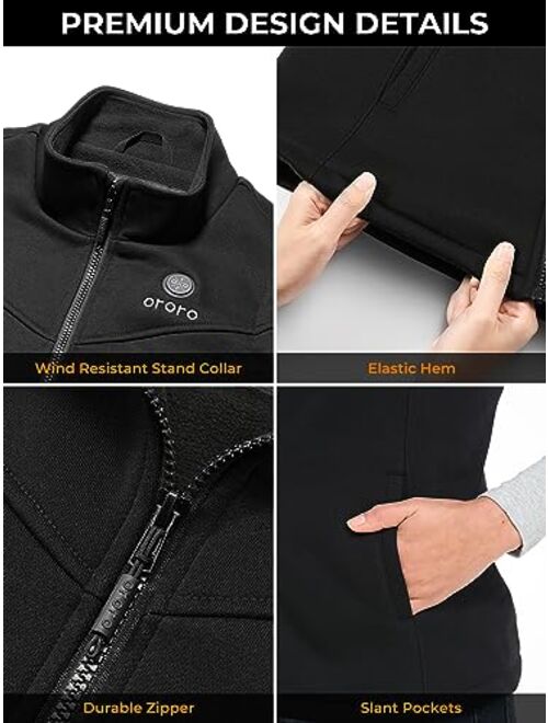 ORORO Women's Heated Vest with Battery - Electric Fleece Vest Base Layer