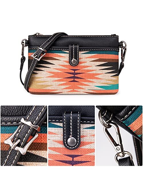 Montana West Wrangler Western Crossbody Bags for Women Clutch Wristlet Purse