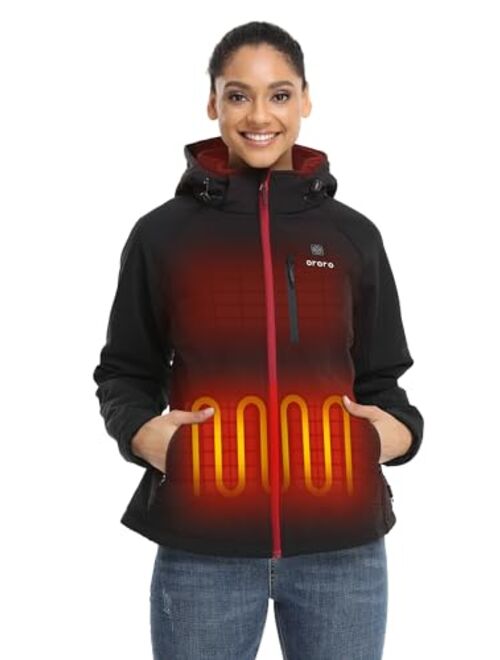 ORORO [Upgraded Battery] Women's Heated Jacket with 4 Heat Zones and Battery Pack