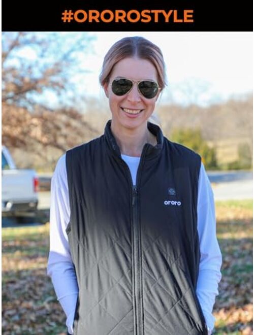 ORORO Women's Lightweight Heated Vest with Battery Pack